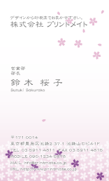 デザイン名刺（春・桜の花３）DT-FS-503