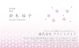 デザイン名刺（春・桜の花４）DY-FS-504