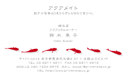デザイン名刺（赤い金魚・鯉２）DY-UO-003