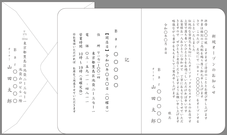 挨拶状 案内状 店舗開店 新規オープン 文例とポイント 即日印刷プリントメイト