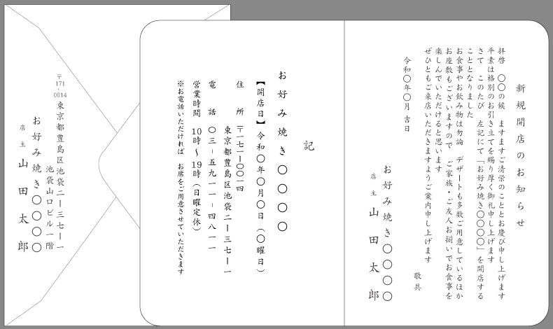 挨拶状 案内状 店舗開店 新規オープン 文例とポイント 即日印刷プリントメイト