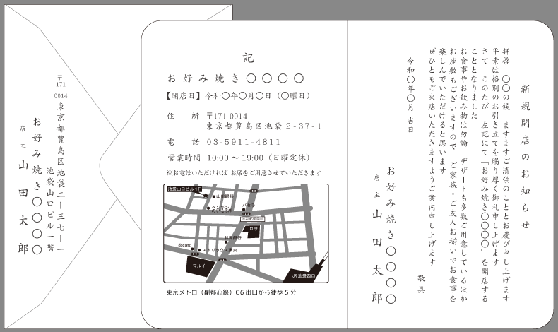 挨拶状 案内状 店舗開店 新規オープン 文例とポイント 即日印刷プリントメイト