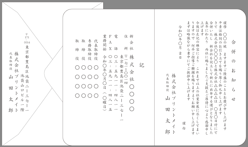 挨拶状 合併 統合 業務提携 文例とポイント 即日印刷プリントメイト