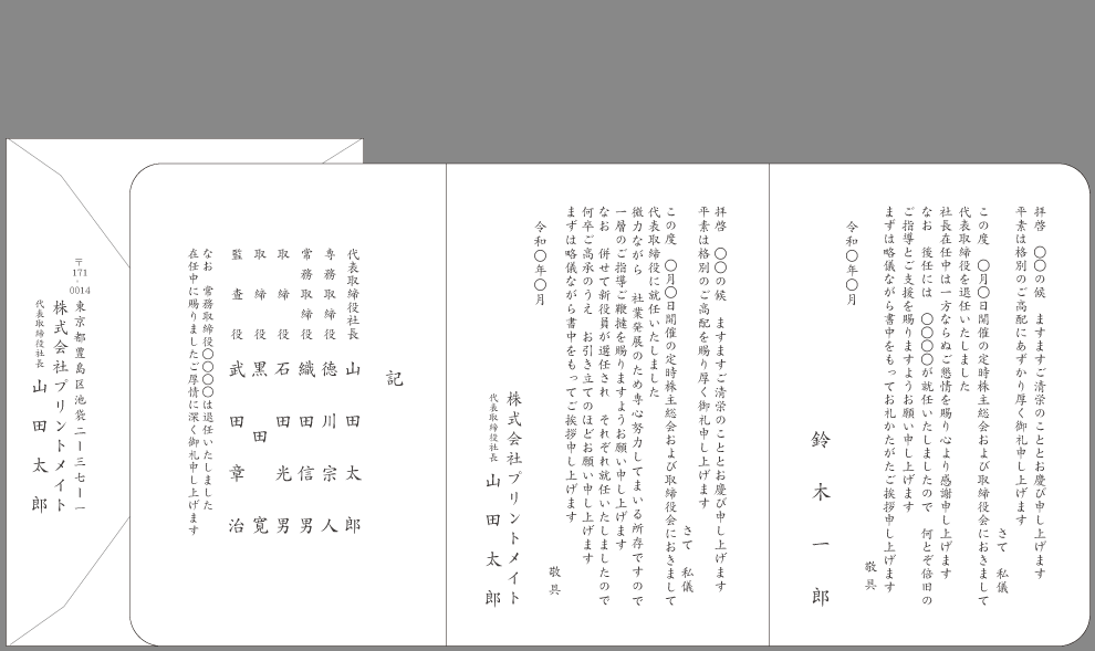 挨拶状 役員改選 役員交代 就任 退任 文例とポイント 即日印刷プリントメイト