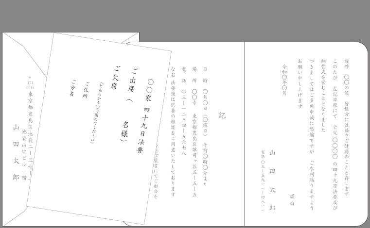 法要案内状 四十九日 忌明け 一周忌 文例とポイント 即日印刷プリントメイト