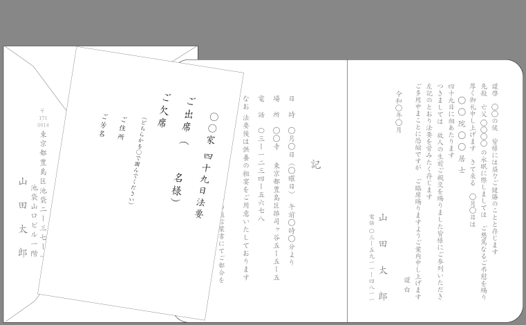 法要案内状 四十九日 忌明け 一周忌 文例とポイント 即日印刷プリントメイト