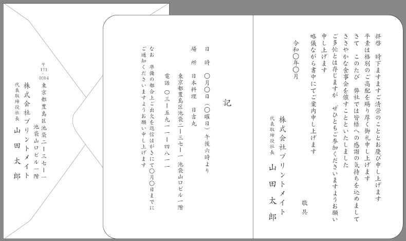 ビジネス案内状 懇親会 親睦会 文例とポイント 即日印刷プリントメイト