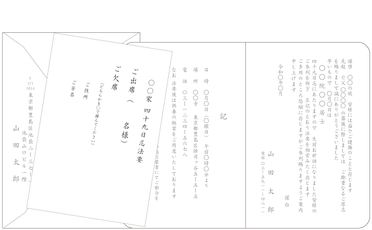 仏事 弔事 挨拶状 案内状総合案内 即日印刷プリントメイト